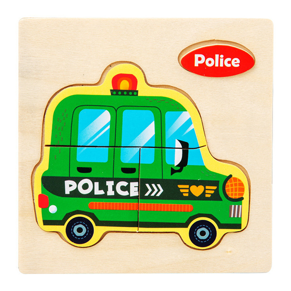 Wooden puzzle for transportation vehicles