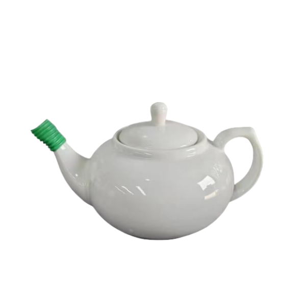 White Ceramic Teapot [800ML,one colour only,Ceramics【Packaging without Words】_201843341_hd