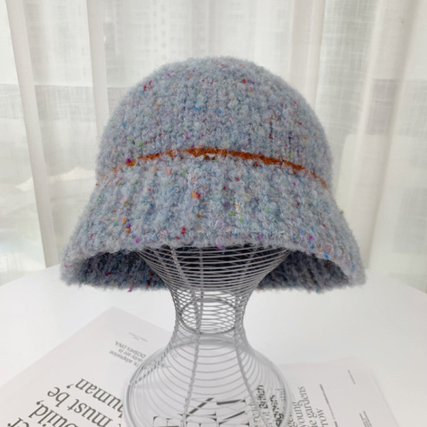 Looped Colorblocked Trimmed Woolen Hat