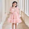 Children's bow mesh dress (90-130CM),100% nylon,Girls,XS-XL,Long sleeve【Packaging without Words】_P02811989_4_m