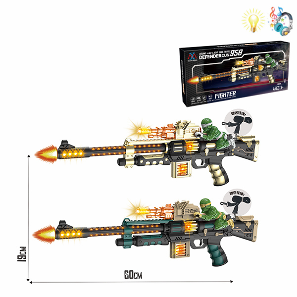 gun Electric Submachine gun Lights Music IC without language Spray painting and solid color Plastic【English Packaging】_200985621_hd