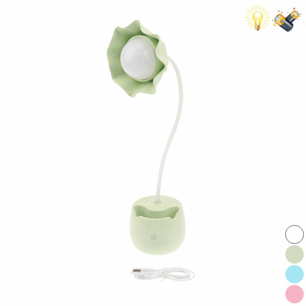 Touch sensitive desk lamp with USB cable