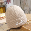 Solid Color Embossed Letter Cap,Unisex,56-60CM,Winter Hat,100% acrylic【Packaging without Words】_201523204