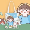 Cartoon Canvas Shopping Bag,one colour only,Textile【Packaging without Words】_P02992758_5_m