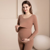 Maternity De Velvet AB Antibacterial Thermal Underwear Nursing Set,100% polyester fiber,Women,L,Long sleeve【Packaging without Words】_201609792