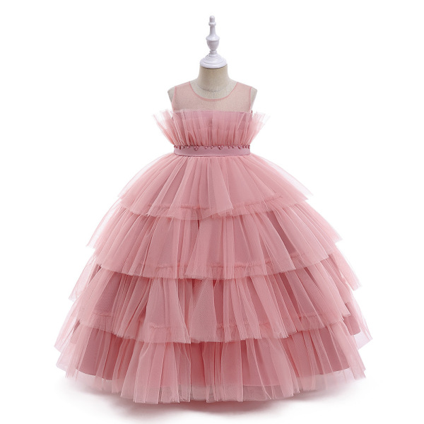 Multi-layer mesh cake princess dress (110,120,130,140,150,160),100% polyester fiber,Girls,110-160CM,sleeveless【Packaging without Words】_201621778_hd