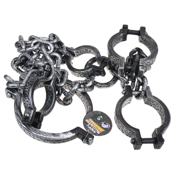 Chain handcuffs Emulate weapon Spray painting Plastic【English Packaging】_200225881_hd