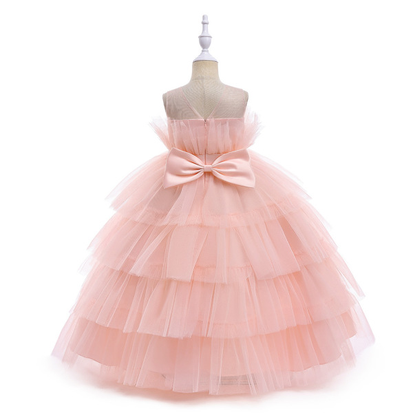 Multi-layer Mesh Cake Princess Dress (110,120,130,140,150,160) Sleeveless 110-160CM Girls 100% Polyester [No Text Packing