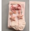 Newborn Hairband + Hair Clips + Socks Set (box to be filled by yourself),Newborns (1 year old or less),Uni size,Set,5% spandex,70% cotton,25% polyester fiber【Packaging without Words】_201616560