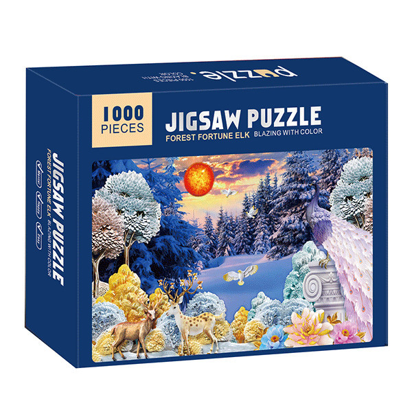 Головоломка 1000pcs (белая доска + серая доска / толстая нога 1,89 мм)  бумага【Упаковка на английском языке】_201053127_hd