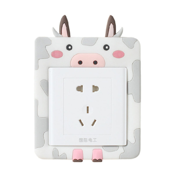 Non-stick cartoon soft rubber glow-in-the-dark switch sticker socket decorative cover protective sleeve