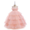 Multi-layer mesh cake princess dress (110,120,130,140,150,160),100% polyester fiber,Girls,110-160CM,sleeveless【Packaging without Words】_P02768659_4_m