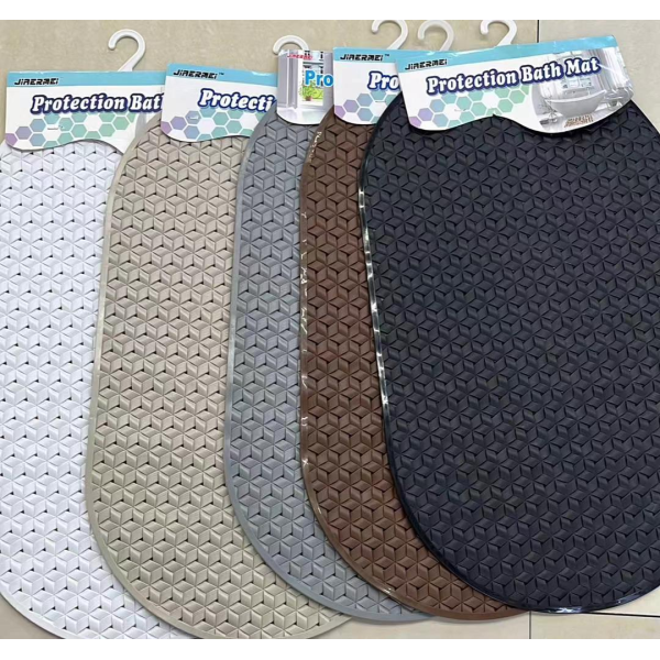 Solid Color Oval Woven Mat Bathroom Non-Slip Mat