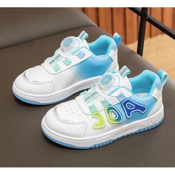 Children's Microfiber Light Sole Swivel Buckle Sneakers