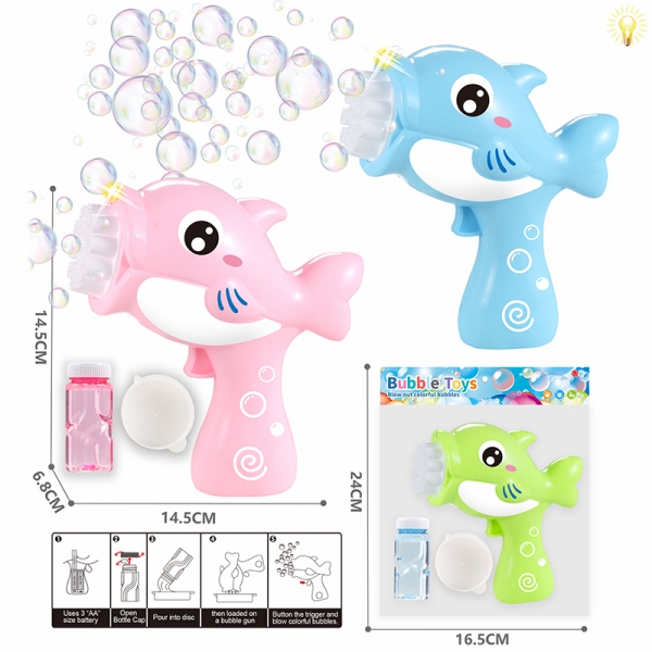 Dolphin Bubble Gun with 50ml Bubble Water Multicolor