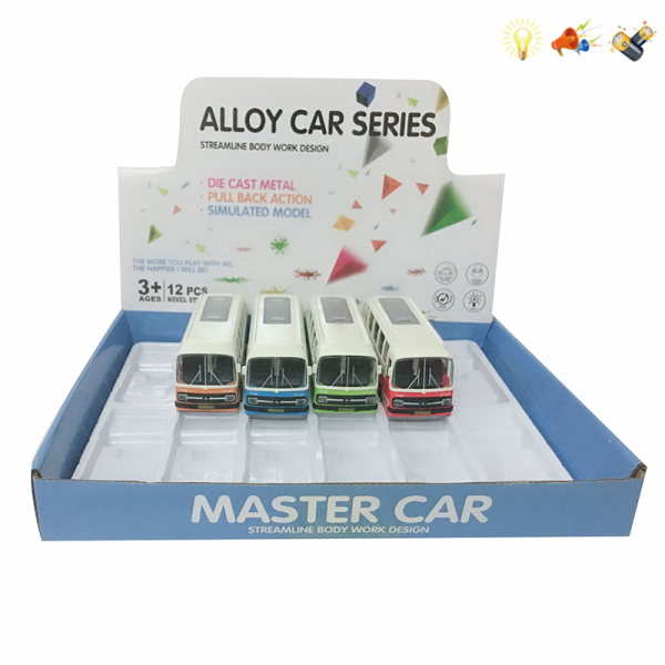 12PCS Alloy Bus Pull Back Open Door 1:32 Lights Sound IC without language With battery Metal【English Packaging】_200538091_hd