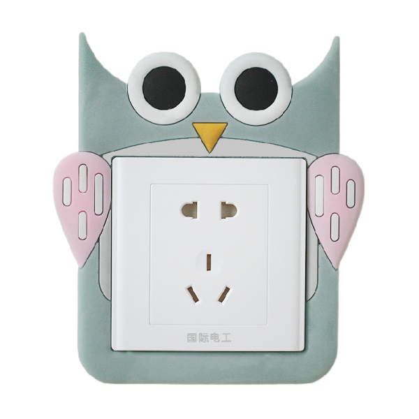 Non-stick cartoon soft rubber glow-in-the-dark switch sticker socket decorative cover protective sleeve