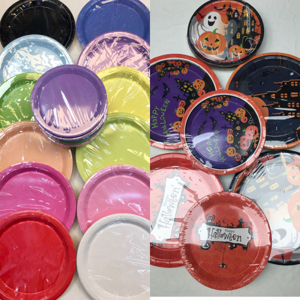 10 Printed Dinner Plates 9,Mix color,paper【Packaging without Words】_201554859_hd