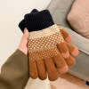 Dot Warm Couple Cute Woolen Stripe Touchable Gloves,Common use,Uni size,split-finger gloves,100% polyester fiber【Packaging without Words】_201666617