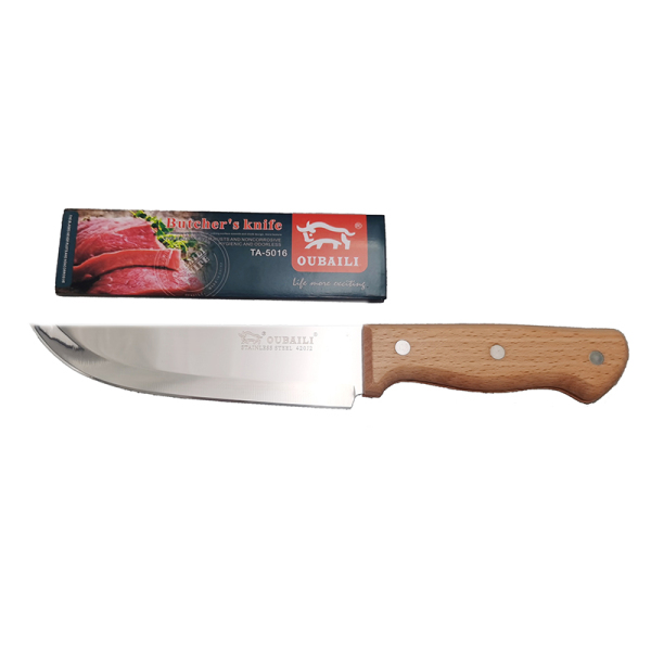 Chef's knife with wood grain handle Vegetable knife