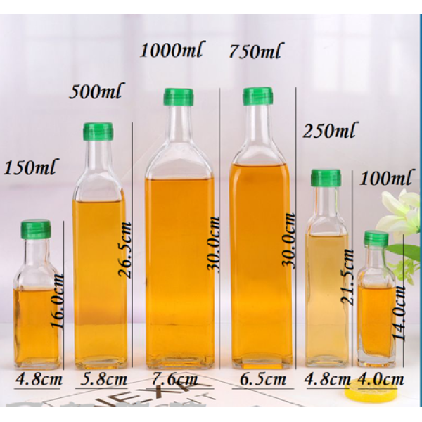 Квадратная бутылка для оливкового масла,Только один вид,стекло【Упаковка без надписей】_201406559_hd