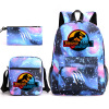 Youth Cartoon Fashion Backpack 3-Piece Set,one colour only,Textile【Packaging without Words】_201908901