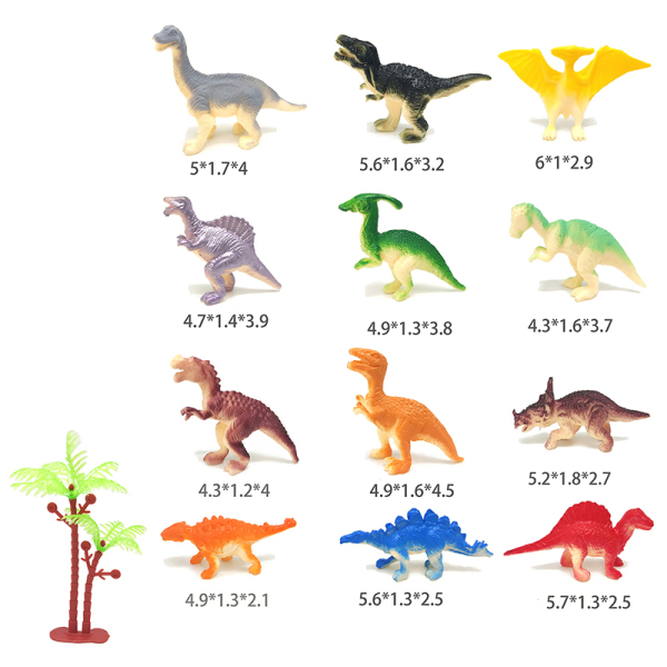 12 (pcs) solid small dinosaurs