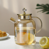 Amber Stainless Steel Lid Glass Flower Teapot [1800ML,one colour only,glass【Chinese Packaging】_201855550