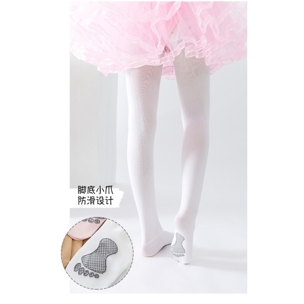 Spring and Summer Thin 90D Anti-pilling Children's One-piece Dance Socks One-piece M Girls 80% Nylon 20% Spandex [No Text Package