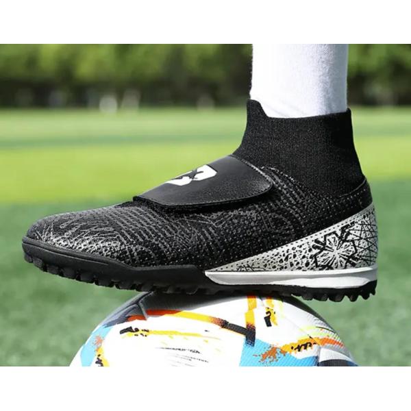 Children's Soccer Sneakers Artificial Leather Rubber Color Box Color Box 15 Black 29 Yards Children [No Text Packaging].