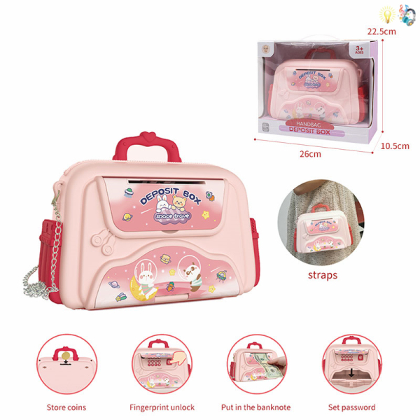 Pink Bag Handheld Depository,Cute Version,Lights,Music,IC without language,Can save money
,Plastic【English Packaging】_201792336_hd