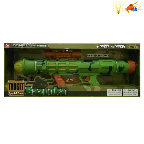 gun Electric Bazooka Lights Sound IC without language Spray painting and solid color Plastic【English Packaging】_200205365_hd