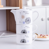 Nordic Ceramic Flower Tea Set with One Pot and Two Cups 【 400ml+200ml 】,one colour only,Ceramics【English Packaging】_P03047694_2_m