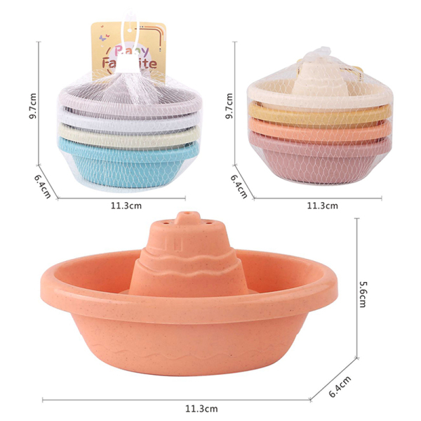 4(pcs)Straw Stacking Boat Set 2 Colors