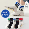 Digital Boneless Socks 5 Pairs,Children,S-XL,75% cotton,23% polyester fiber,2%spandex【Packaging without Words】_201636072