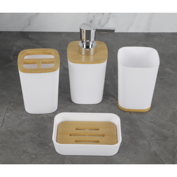 4 (pcs) Bath Sets Monochrome Clear [No Text Packing