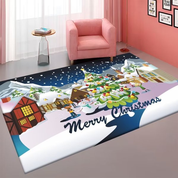 Crystal velvet Christmas non slip carpet,one colour only,Textile【Packaging without Words】_201876138_hd