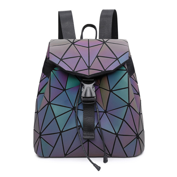 Colorful luminous diamond patterned backpack