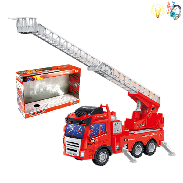 Fire engine Electric Lights Music IC without language Non-transparent wheels Plastic【English Packaging】_200181062_hd