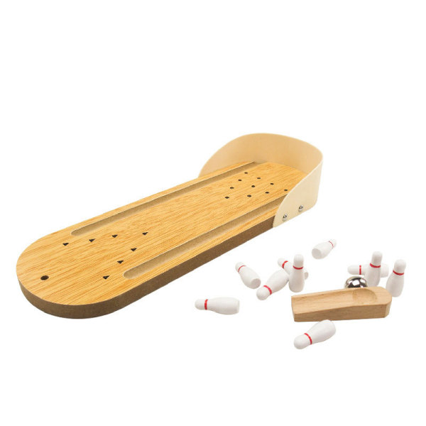 Wooden Mini Bowling Table Game Puzzle Toy