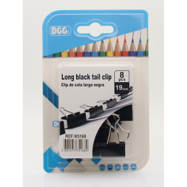 24 Cards X 8PCS Black Long Tail Clip 19mm,Metal【Packaging without Words】_201126454_hd