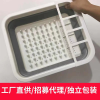 Multi functional foldable drain basket cutlery storage rack, large size,One tier,Mix color,one colour only,Plastic【Packaging without Words】_201774162