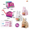 Plush colored walking rabbit+hand pulled animal cage+accessory set in 3 colors,Electric,Sound,IC without language,Plastic【English Packaging】_P03083016_7_m