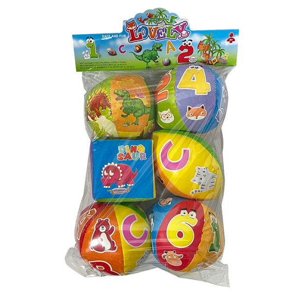 6pcs Dinosaur Numbers Six Piece Ball/English Dice,Плюш【Упаковка на английском языке】_201585802_hd