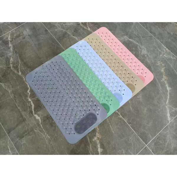 Solid Color Rectangular Massage Brush Bathroom Non-Slip Mat,Mix color,Textile【Packaging without Words】_201759240_hd