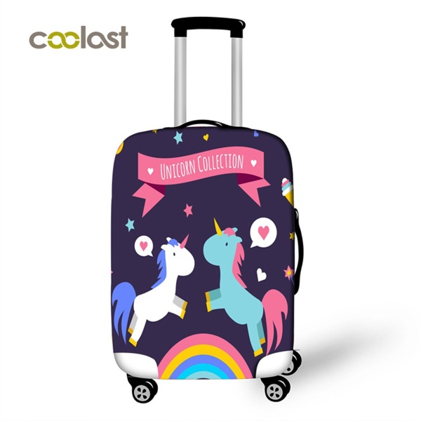 Unicorn Multi-color Printed Trolley Case Protective Bag Mixed Colors Mixed Colors [No Text Packaging]