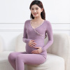 Maternity Thermal Underwear with Chest Pads Nursing Set (L/XL/XXL/XXXL),100% polyester fiber,Women,XXXL,Long sleeve【Packaging without Words】_201609954_1_m