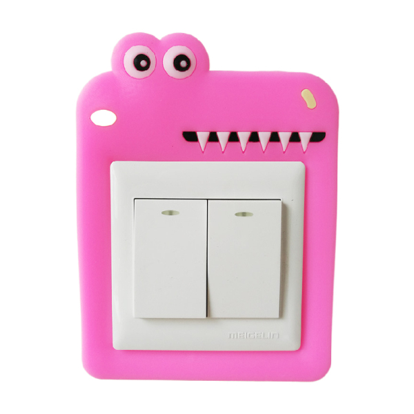 Non-stick cartoon soft rubber glow-in-the-dark switch sticker socket decorative cover protective sleeve