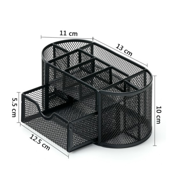 Iron Mesh Nine Compartment Pen Holder,one colour only,Metal【English Packaging】_201549576_hd