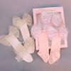 Newborn Bow Hairband + Socks Set (box to be filled by yourself),Newborns (1 year old or less),Uni size,Set,5% spandex,70% cotton,25% polyester fiber【Packaging without Words】_P02763385_2_m